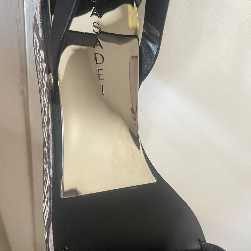Black Casadei Sandal With With Python Wedge. Size… - image 8
